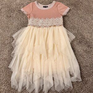 AVA & YELLY fancy fluffy ruffle DRESS Youth Girls 6X princess lace